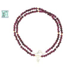 Colier din Granat Rotund 3x3 mm - Accesorii de Argint 925 - GF