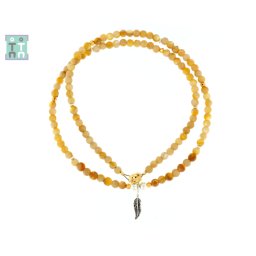 Colier din Scoica Rotund 4x4 mm - Accesorii de Argint 925 - GF