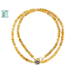 Colier din Scoica Rotund 4x4 mm - Accesorii de Argint 925 - GF