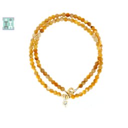 Colier din Scoica Rotund 4x4 mm - Accesorii de Argint 925 - GF