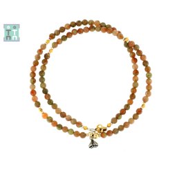 Colier din Unakit Rotund 4x4 mm - Accesorii de Argint 925 - GF