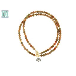 Colier din Unakit Rotund 4x4 mm - Accesorii de Argint 925 - GF