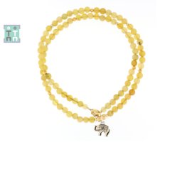 Colier din Opal Galben Rotund 4x4 mm - Accesorii de Argint 925 - GF