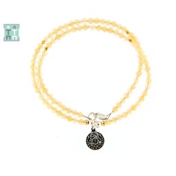 Colier din Agata Rotund 4x4 mm - Accesorii de Argint 925 - GF