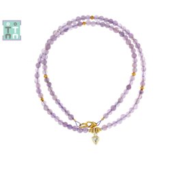 Colier din Ametist Rotund 4x4 mm - Accesorii de Argint 925 - GF