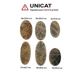 Cabochon German Dendritic Limestone Oval - 29-40 x 2+-22 x 5-7 mm - 1 Buc