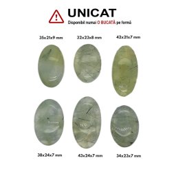Cabochon Prehnit cu Epidot in Forma de Oval - 32-43 x 21-24 x 7-9 mm - ( XXL )