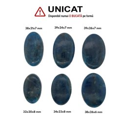 Cabochon din Apatit Albastru de Forma Oval - 32-39 x 20-26 x 7-8 mm