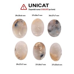 Cabochon din Opal Dendritic Forma Oval - 36-39 x 25-30 x 6-7 mm