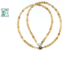 Colier din Agata Rotund 4x4 mm - Accesorii de Argint 925 - GF