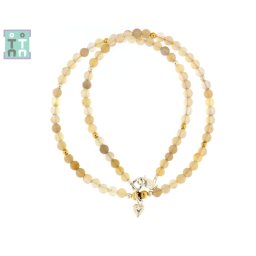 Colier din Agata Rotund 4x4 mm - Accesorii de Argint 925 - GF