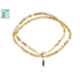 Colier din Agata Rotund 4x4 mm - Accesorii de Argint 925 - GF
