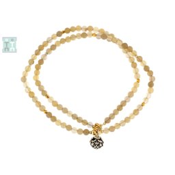 Colier din Agata Rotund 4x4 mm - Accesorii de Argint 925 - GF