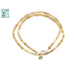 Colier din Agata Rotund 4x4 mm - Accesorii de Argint 925 - GF