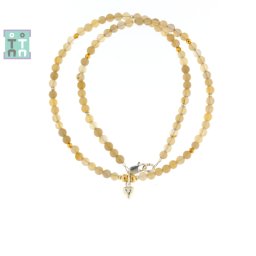 Colier din Agata Rotund 4x4 mm - Accesorii de Argint 925 - GF