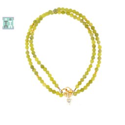 Colier din Jad Rotund 4x4 mm - Accesorii de Argint 925 - GF