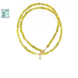 Colier din Jad Lemon Rotund 4x4 mm - Accesorii de Argint 925 - GF