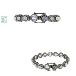 Bratara Piatra Lunii Rainbow - Diamant - Diametru 58 mm - Argint 925 Aurit