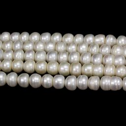 Perle de Cultura Rondele Margele Bijuterii - 9-10 x 10-11 mm - Lungime Sirag 38 cm