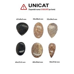 Cabochon din Fosil Os de Dinozaur Oval - Picatura - 21-33 x 15-25 x 4-6 mm