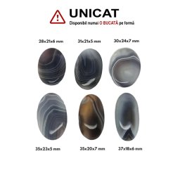 Cabochon din Agata de Botswana de Forma Ovala - 28-35 x 18-24 x 5-7 mm