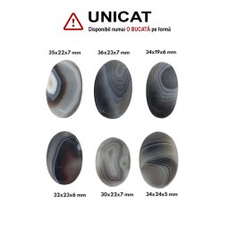 Cabochon din Agata de Botswana de Forma Ovala - 30-36 x 19-24 x 5-7 mm