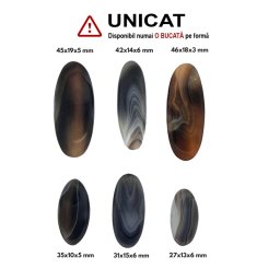 Cabochon din Agata de Botswana de Forma Ovala - 27-46 x 13-19 x 3-6 mm