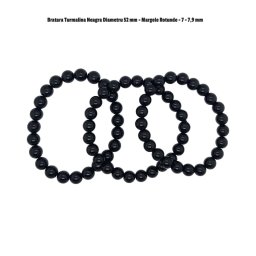 Bratara Turmalina Neagra Diametru 52 mm - Margele Rotunde - 7 - 7,9 mm