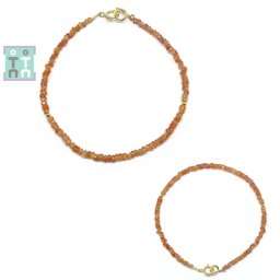 Bratara Safir Orange Diametru 54 mm - Disc Fatetat 1-1,8 x 2-2,8 mm - Accesorii Gold Filled - 1 Buc