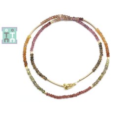 Colier din Granat Tundra Disc Fatetat 1,5-2 x 2,8-3 mm - Accesorii Gold Filled