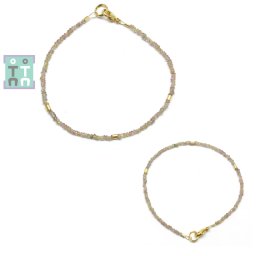 Bratara Granat Change Color Diametru 52 mm - Disc Fatetat 0,8-1,2 x 2 mm - Accesorii Gold Filled - 1 Buc