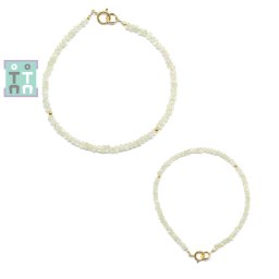 Bratara Prehnit Diametru 54 mm - Disc Fatetat 1,5-2 x 3 mm - Accesorii Gold Filled - 1 Buc