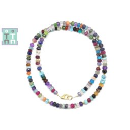 Colier din Cuart Mixt Disc Fatetat - 1,8-3 x 4-5 mm - Accesorii Gold Filled - 1 Buc