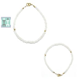 Bratara Piatra Lunii Adularia - Disc Fatetat 2-3 x 3-4 mm Diametru 56 mm - Accesorii Gold Filled - 1 Buc