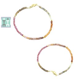 Bratara Granat Tundra Diametru 50 mm - Disc Fatetat -1,3-2 x 3 mm - Accesorii Gold Filled - 1 Buc