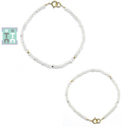 Bratara Piatra Lunii Adularia Diametru 56 mm - Disc Fatetat 2-2,5 x 3 mm - Accesorii Gold Filled - 1 Buc