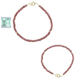 Bratara Granat Diametru 52 mm - Disc Fatetat - 1,7-2 x 3 mm - Accesorii Gold Filled - 1 Buc