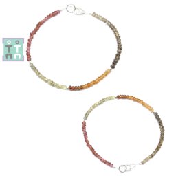 Bratara Granat Tundra Diametru 50 mm - Disc Fatetat -1,3-2 x 3 mm - Accesorii Argint 925 - 1 Buc