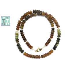 Colier din Turmalina Petrol Disc Fatetat - 2-4 x 5-6 mm - Accesorii Gold Filled - 1 Buc