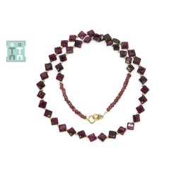 Colier din Granat Patrat Fatetat 5x2 mm - Accesorii Gold Filled