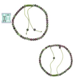 Bratara Rubin in Zoisit Diametru 56 mm Rotunda 4x4 mm - 1 Buc