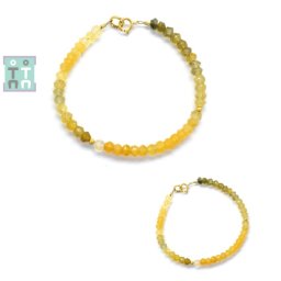 Bratara Fluorit Galben - Diametru 52 mm - Disc Fatetat - Accesorii Gold Filled - 2,7-3,5 x 4-5 mm - 1 Buc