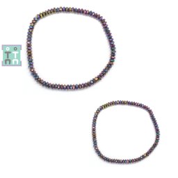 Bratara Hematit Grafitat- Diametru 58 mm - Disc Fatetat - 1,7-2 x 4 mm - 1 Buc