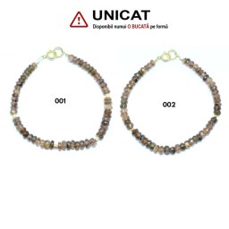 Bratara Andaluzit - Diametru 54 mm - Disc Fatetat Accesorii Gold Filled - 2-3 x 3-5 mm - 1 Buc