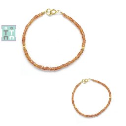Bratara Safir Orange - Diametru 53 mm - Disc Fatetat Accesorii Gold Filled - 1,4-2 x 2-3 mm - 1 Buc