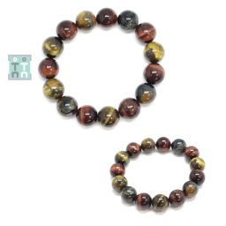 Bratara Ochi de Tigru Mix cu Ochi de Soim Diametru 58 mm, Rotund 14 mm