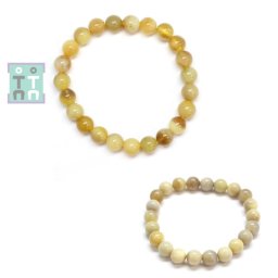 Bratara din Opal Galben - Diametru 58 mm - Rargele Rotunde 9-9,9 mm