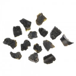 Indochinit Tectita Cristal Natural Brut - Varietate de Tektita - Sticla de Contact Meteorit 16-20 x 15-17 mm ( S ) - 1 Buc