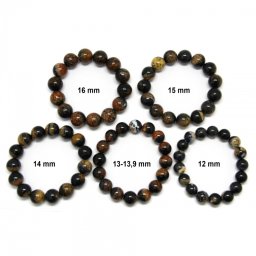Bratara Fosil Lemn Diametru 58-64 mm din Margele Rotunde - 12-16 mm