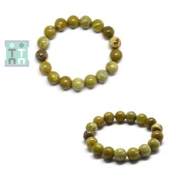 Bratara Opal Verde din Madagascar Diametru 58 mm - Margele Rotunde 12 x 12 mm